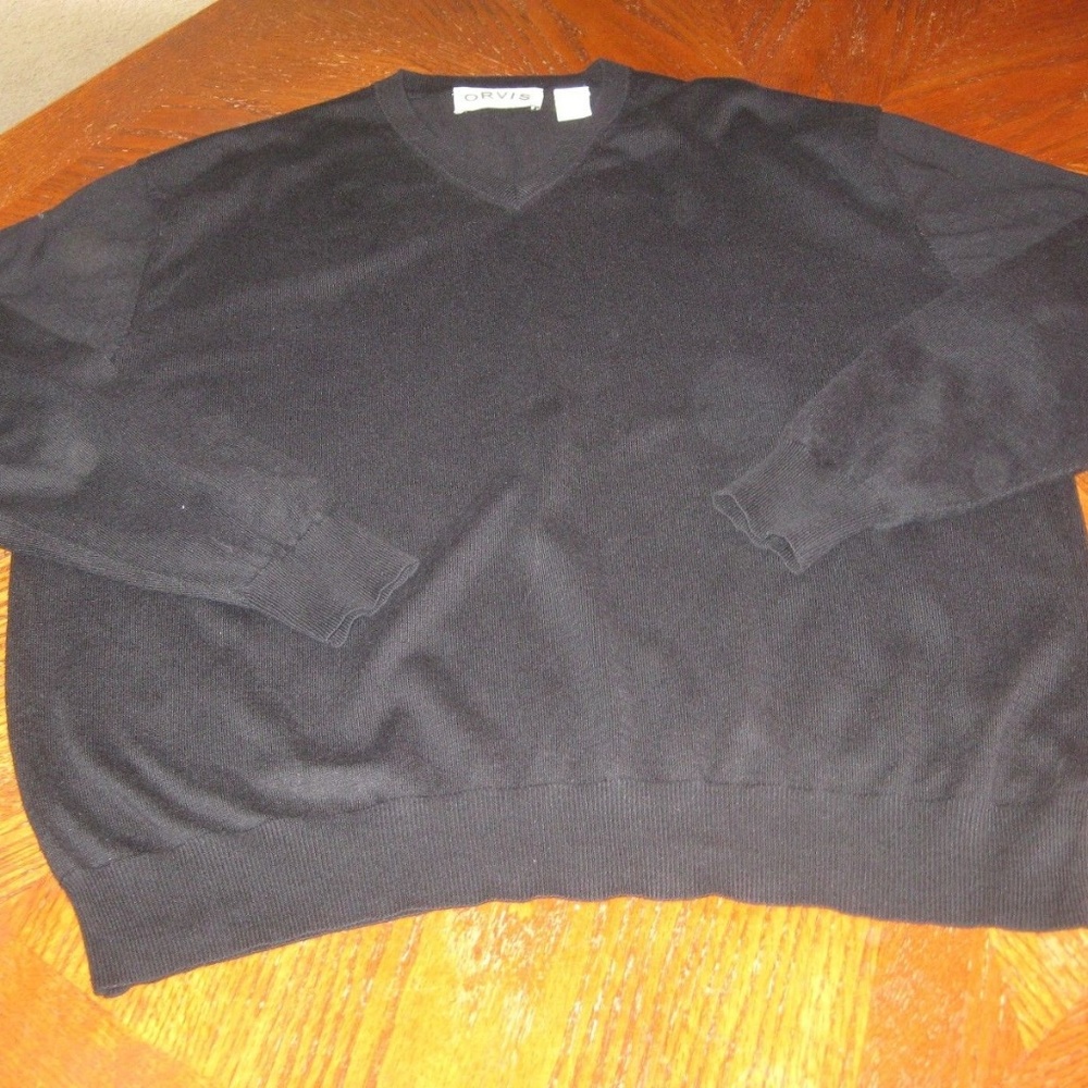Orvis Cashmere Cotton Silk Sweater V-Neck Size XL
